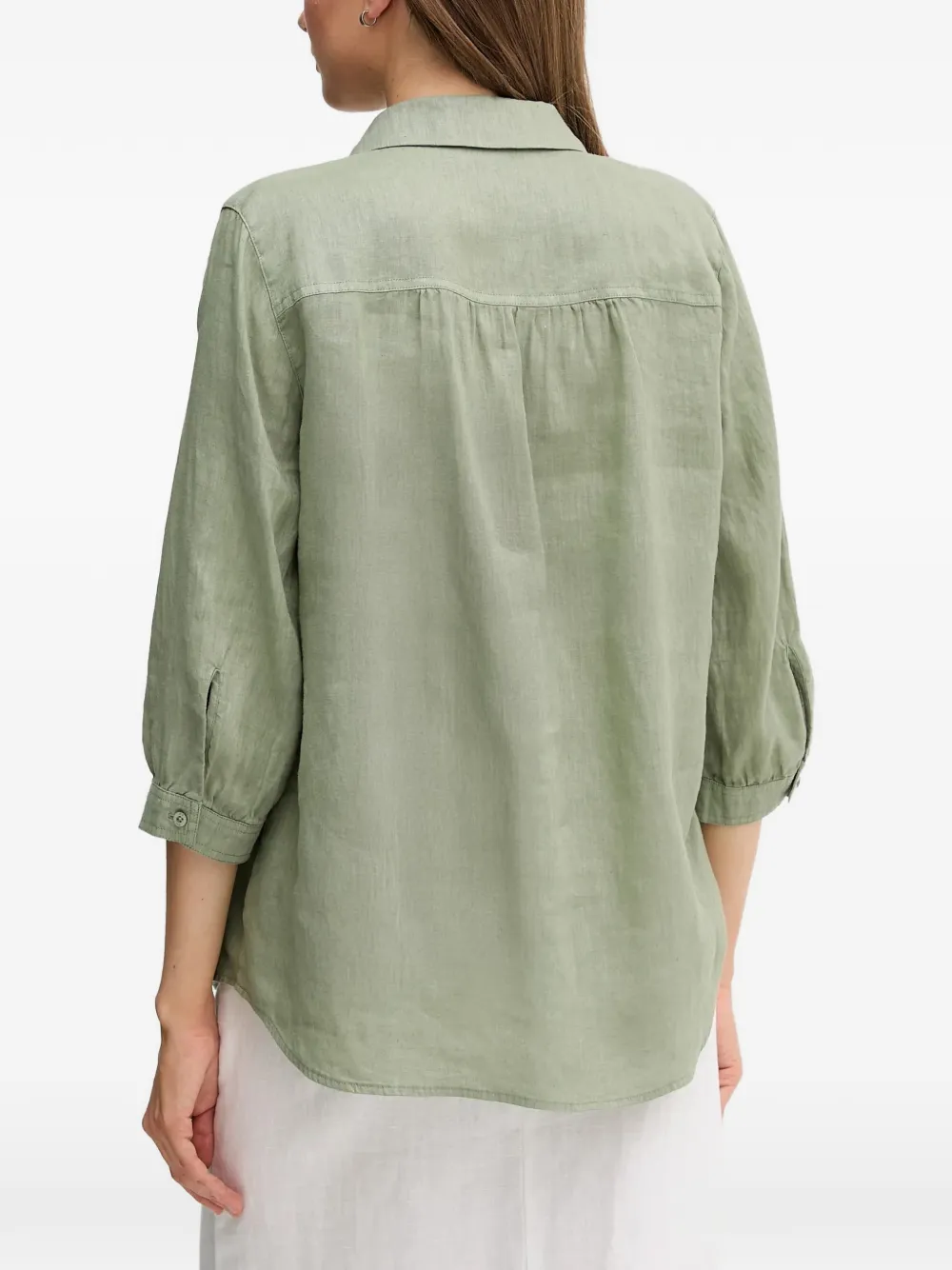  Oui V-neck Blouse - Green 