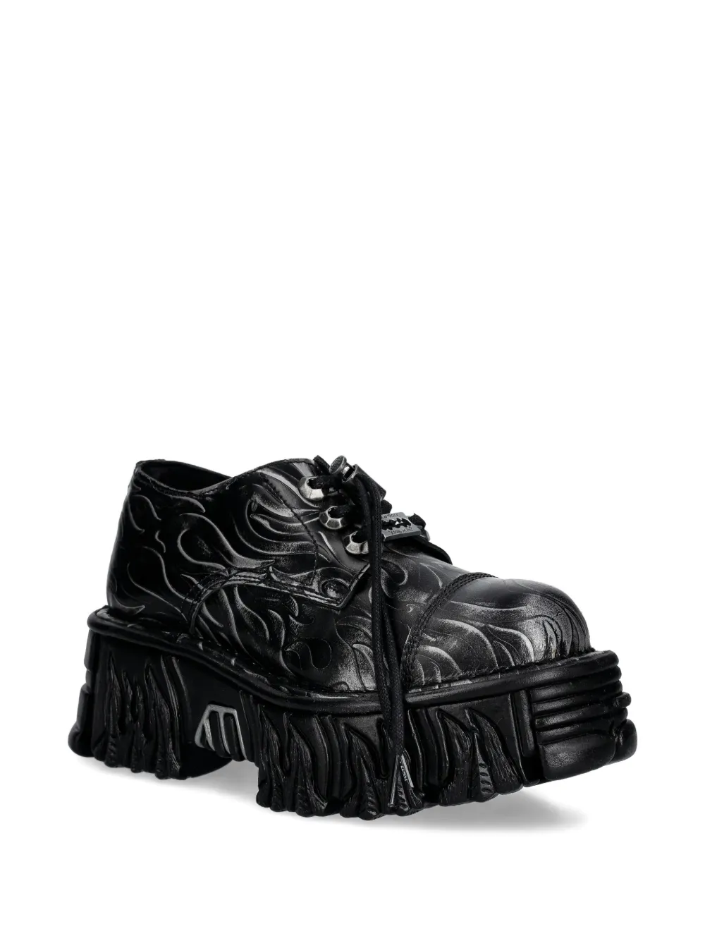 NEW ROCK Sneakers met vlammenprint Zwart