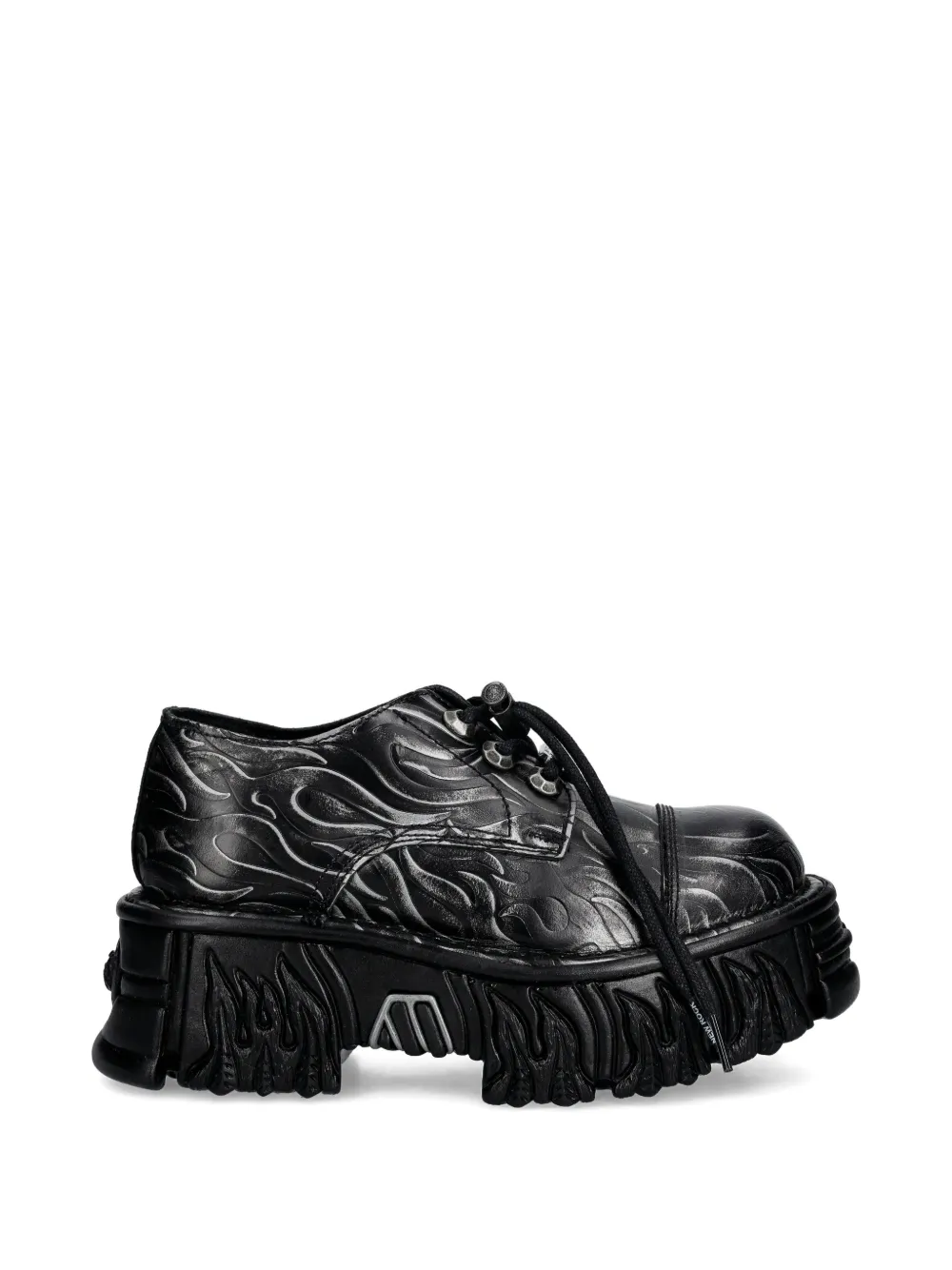 NEW ROCK Sneakers met vlammenprint Zwart