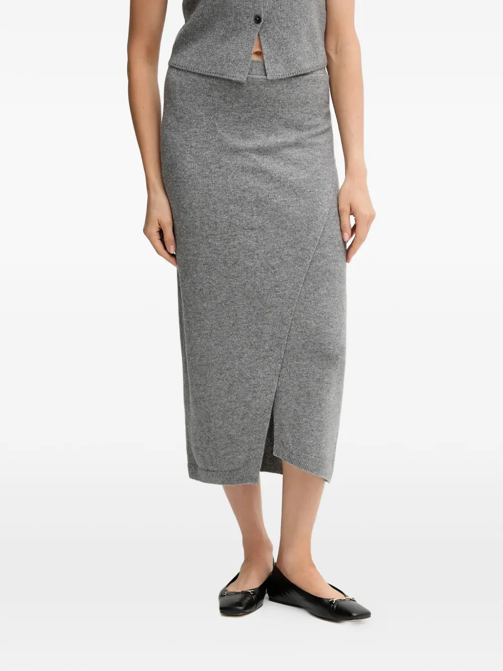 OUI split midi skirt - Grigio