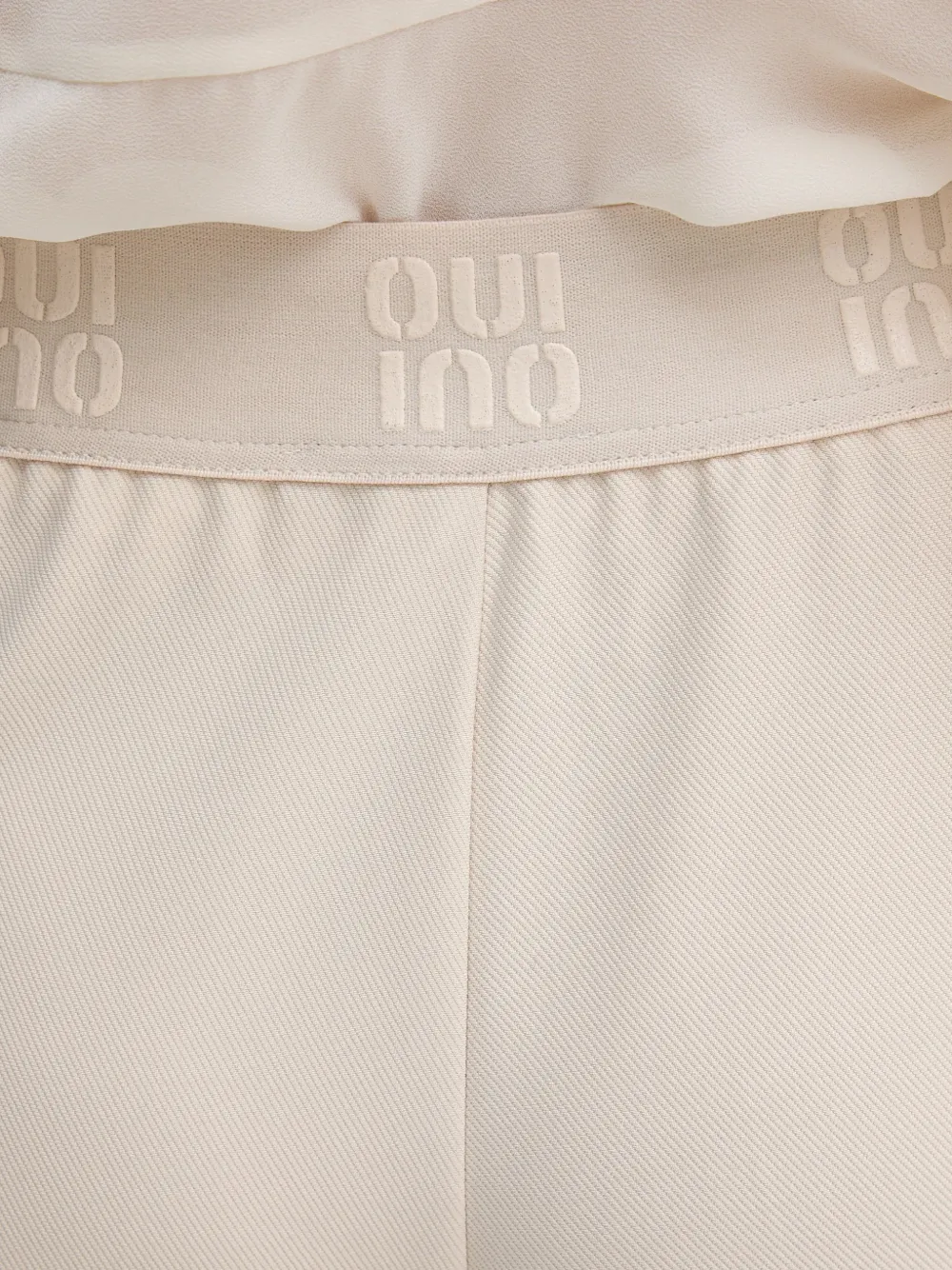 OUI Broek met logo Beige