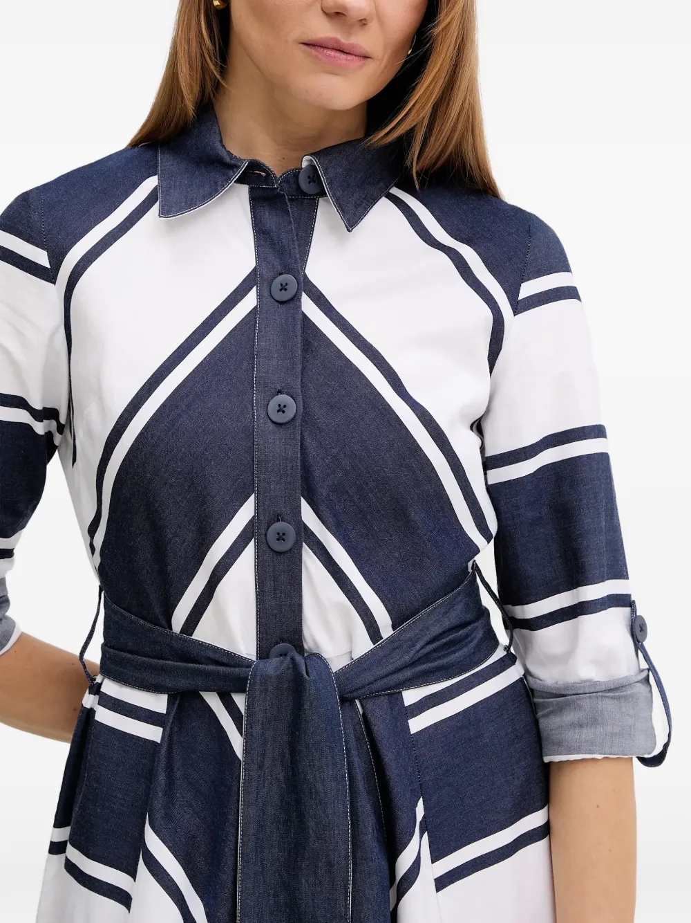 Joseph Ribkoff Midi-jurk met ceintuur Blauw