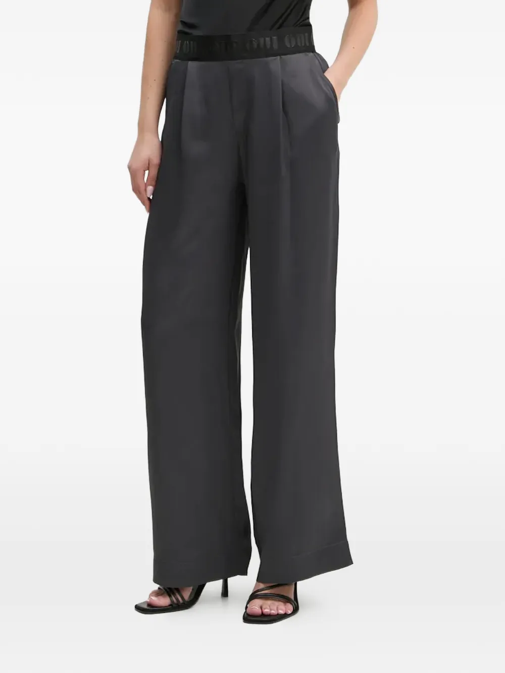 Oui Hose mit elastischem Bund - Grau