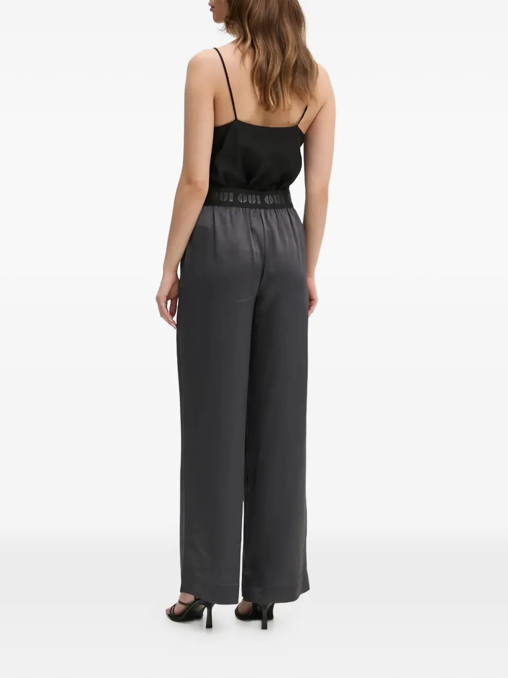  Oui Elasticated-waistband Trousers - Grey 