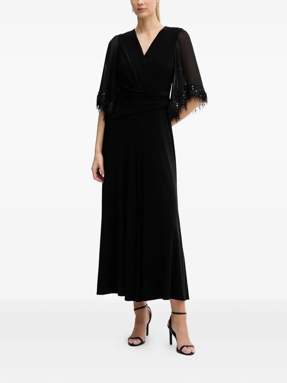 Joseph Ribkoff fringed V-neck jumpsuit - Nero