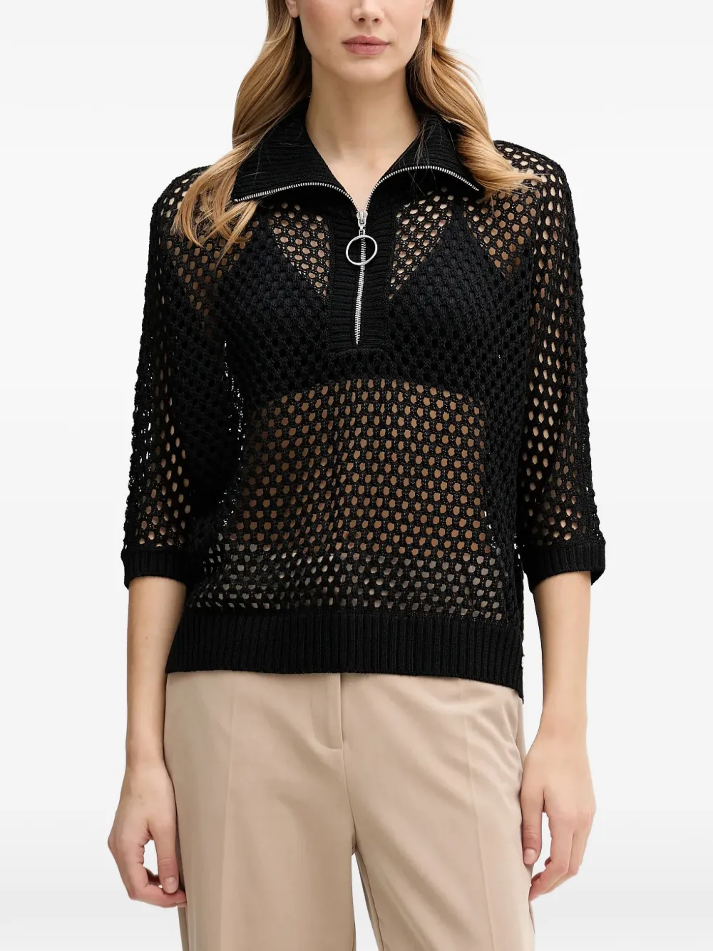 Joseph Ribkoff half-zip sweater - Nero