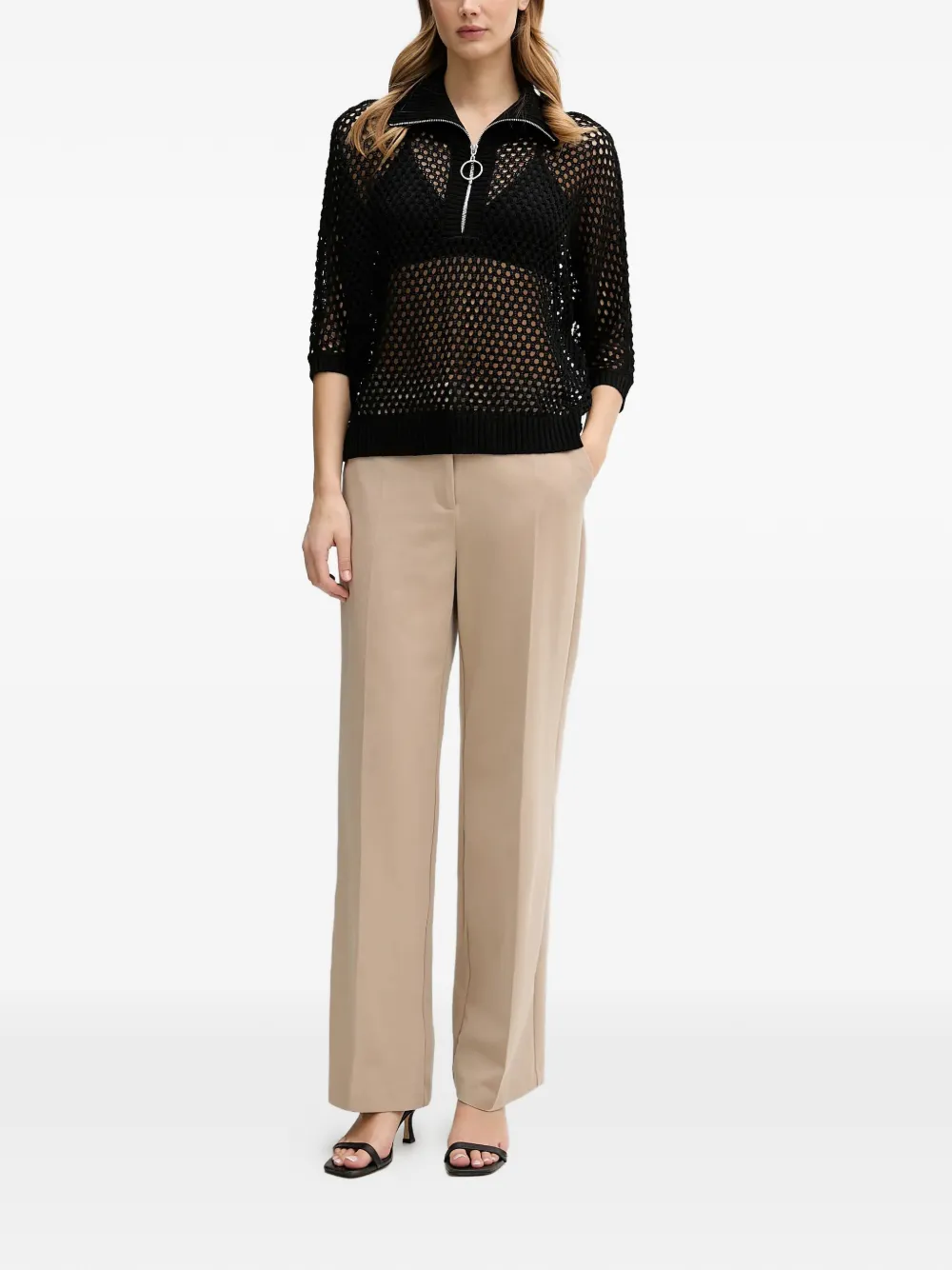  Joseph Ribkoff Half-zip Sweater - Black 