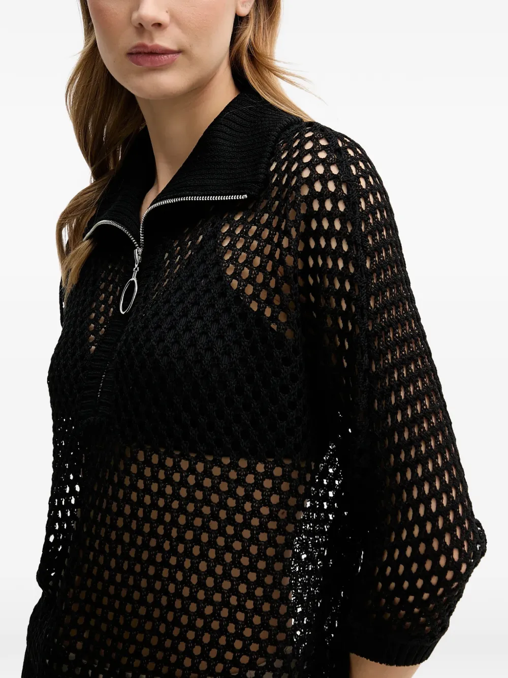  Joseph Ribkoff Half-zip Sweater - Black 