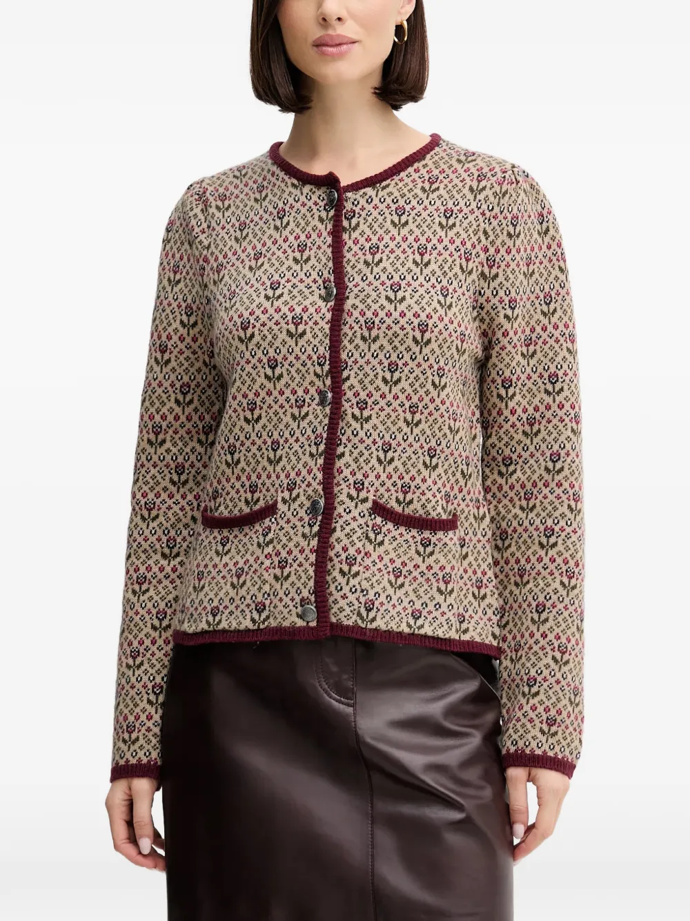 Hoss Intropia floral button cardigan - Toni neutri