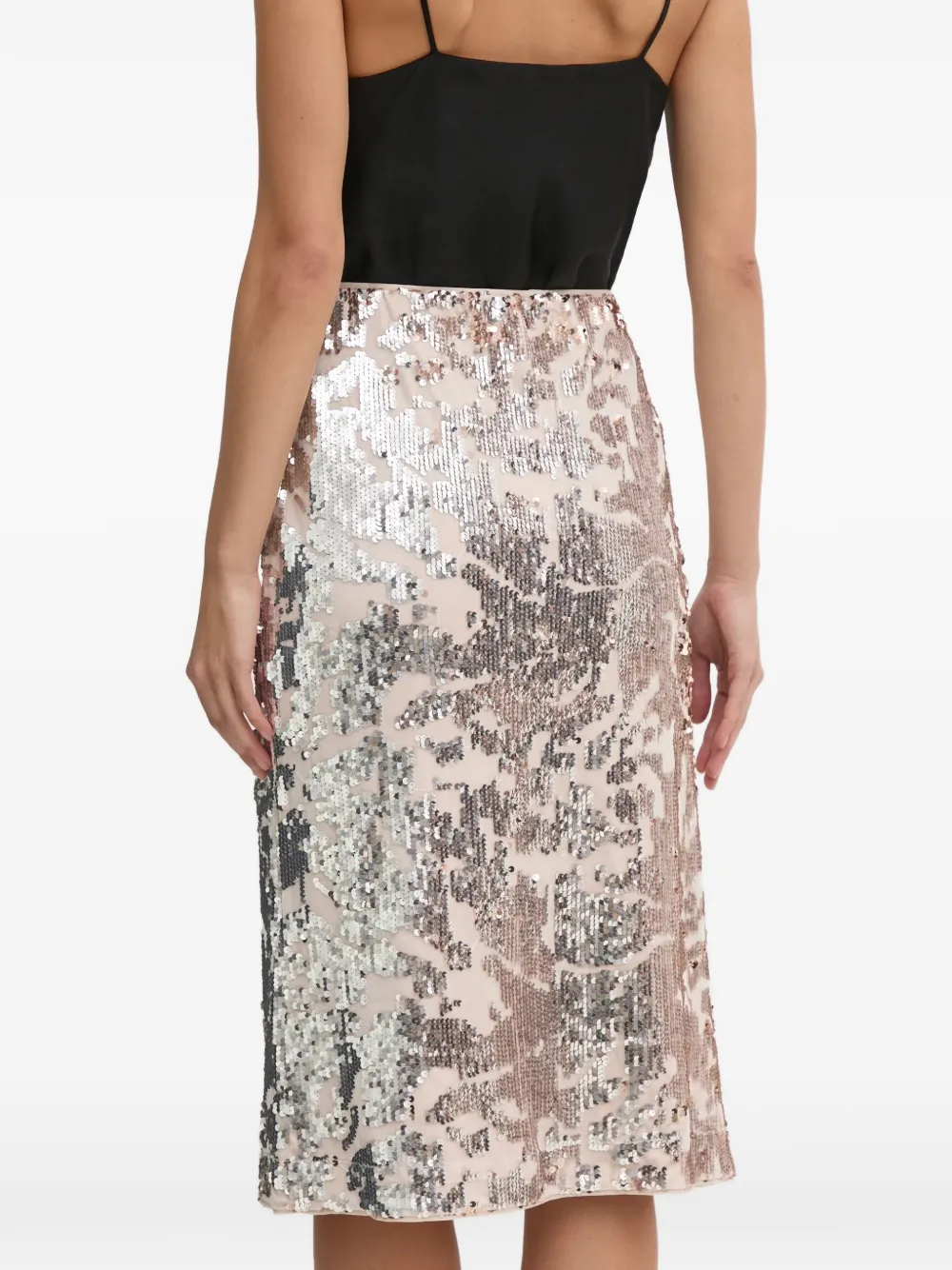  Oui Falda Midi Con Lentejuelas - Neutro 