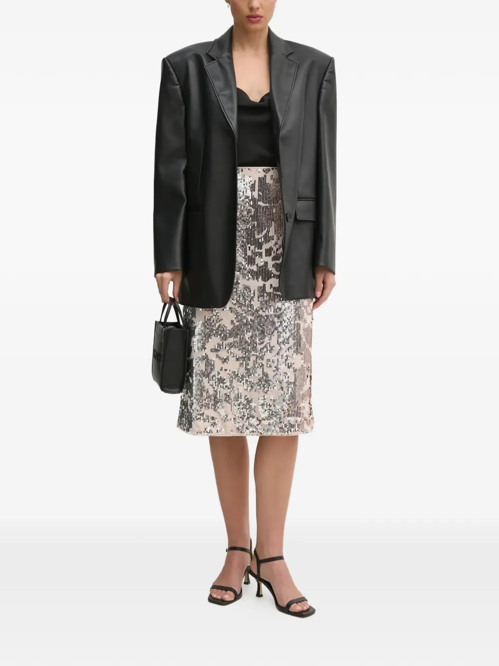 Oui Falda Midi Con Lentejuelas - Neutro 