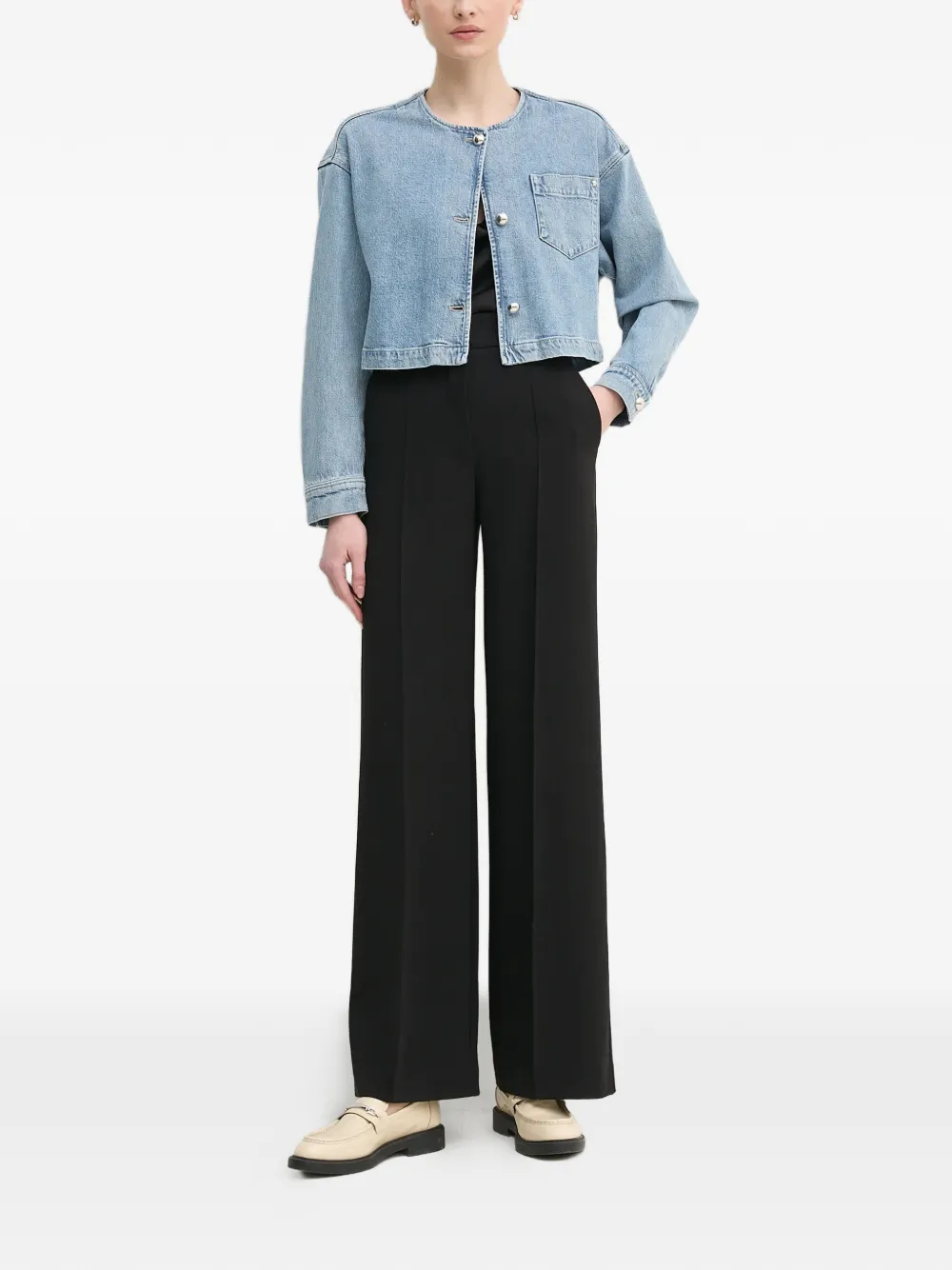  Oui Pocket Buttoned Jacket - Blue 