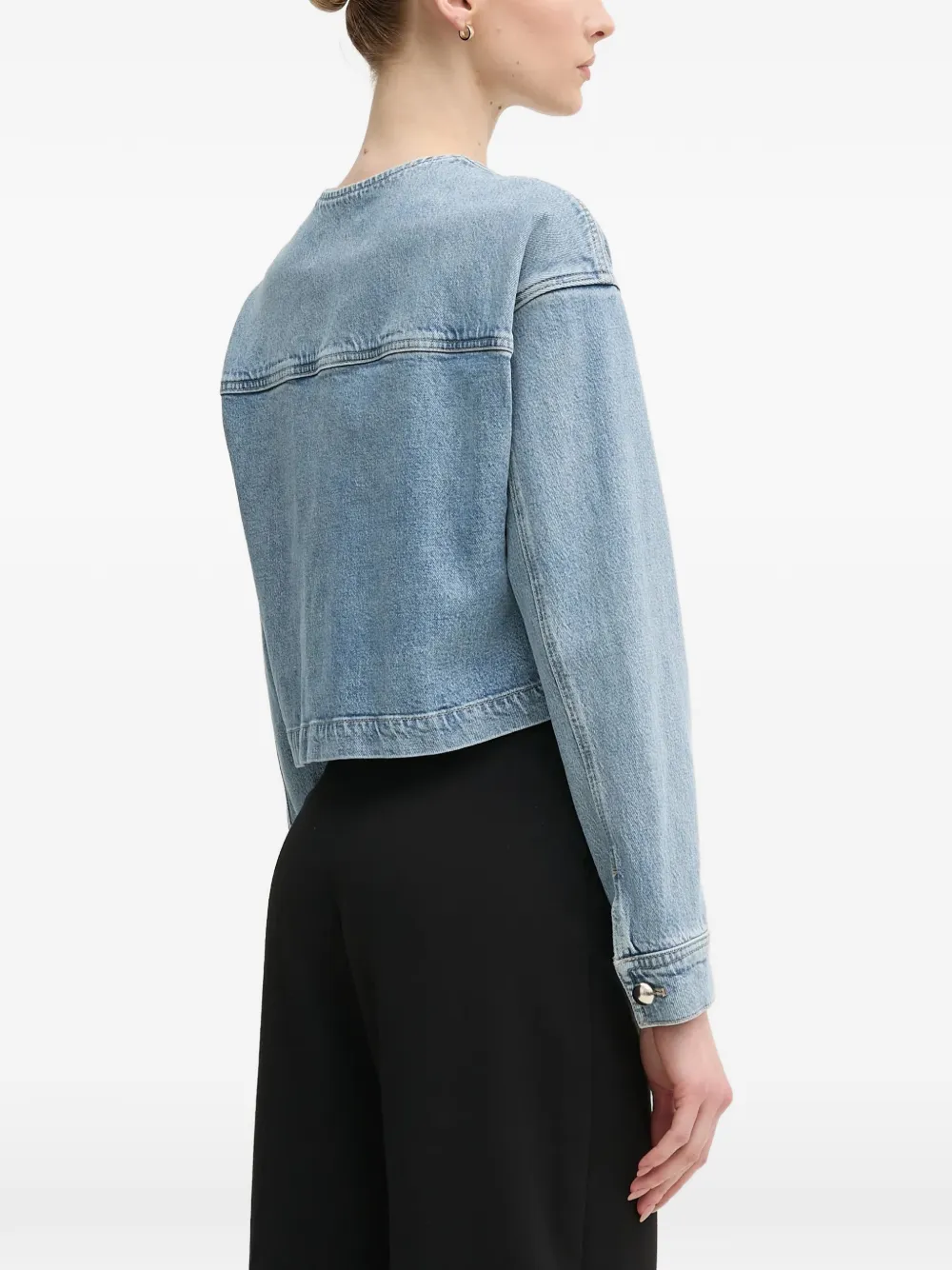  Oui Pocket Buttoned Jacket - Blue 