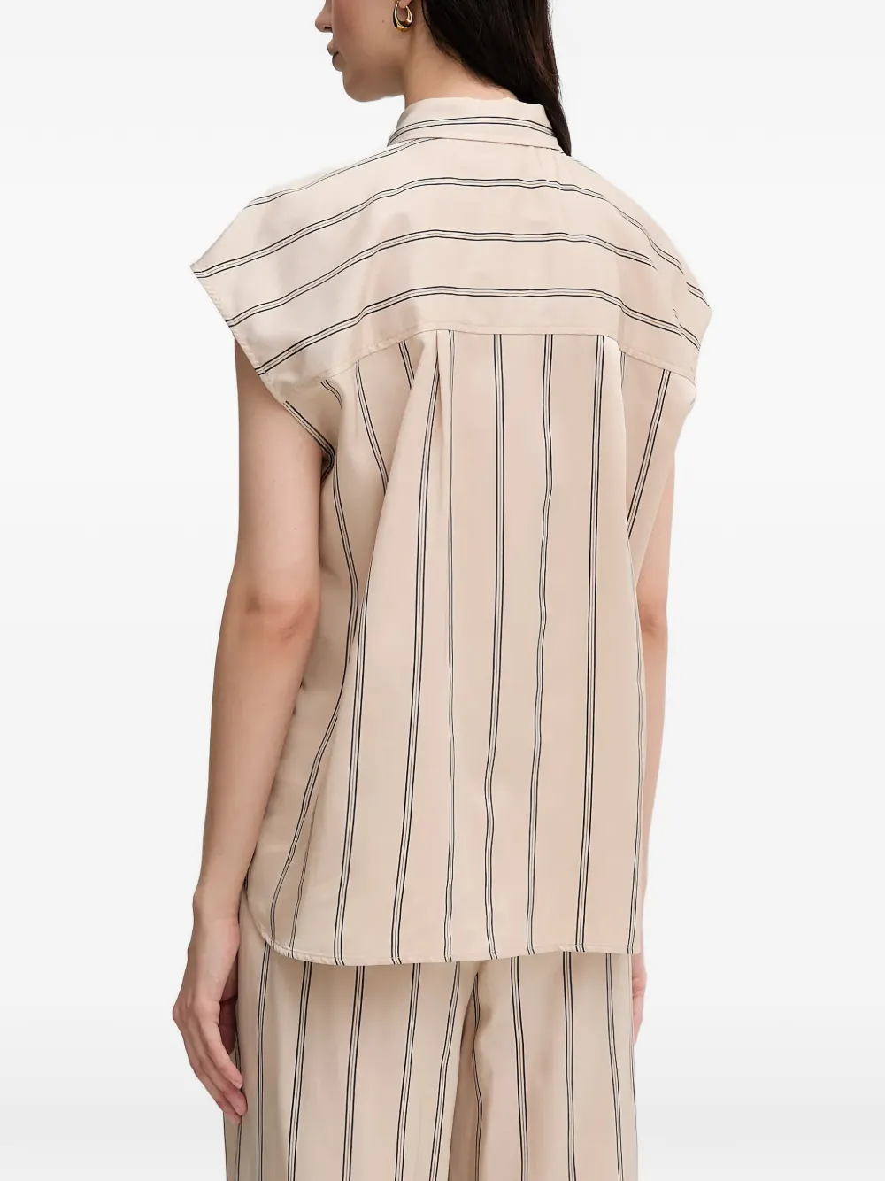  Marc Aurel Striped Buttoned Top - Neutrals 