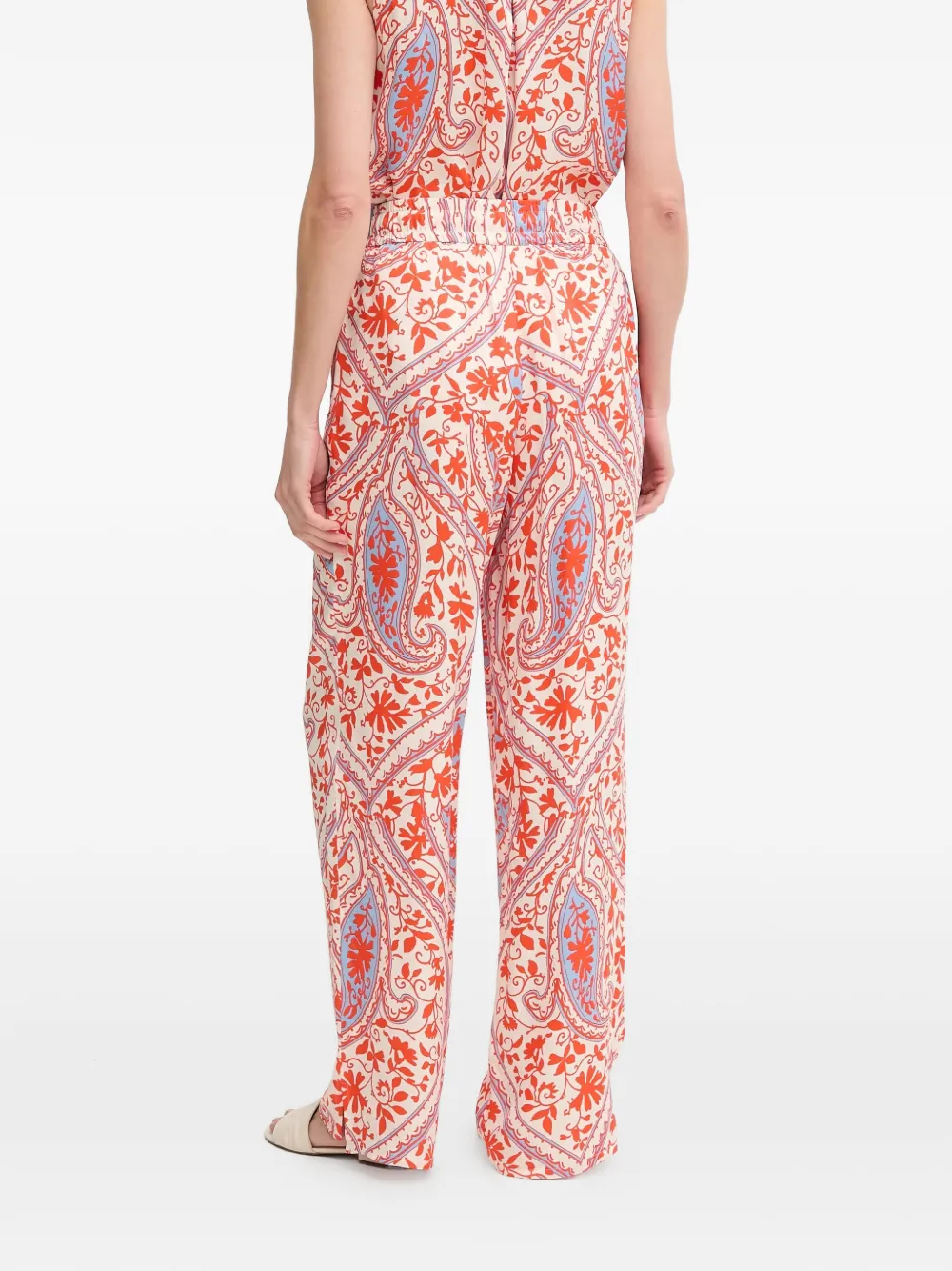  Marc Aurel Floral Print Drawstring Trousers - Orange 