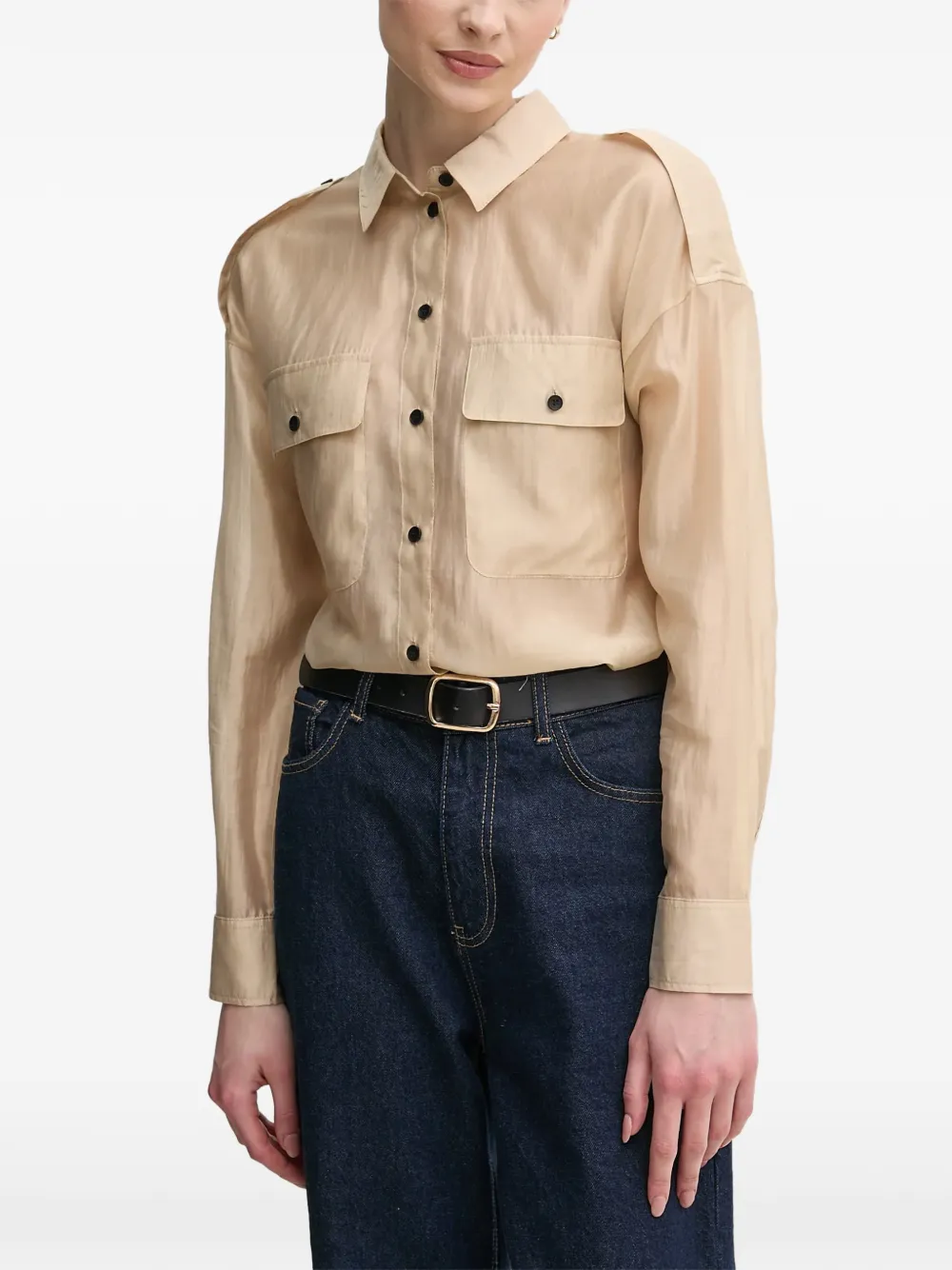 OUI flap-pocket buttoned shirt - Toni neutri