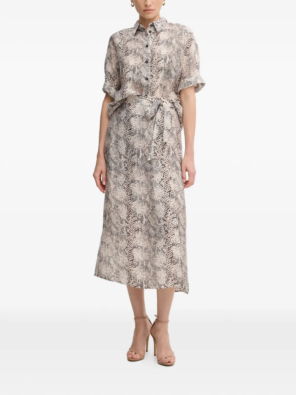  Marc Aurel Buttoned Patterned Shirt - Neutrals 
