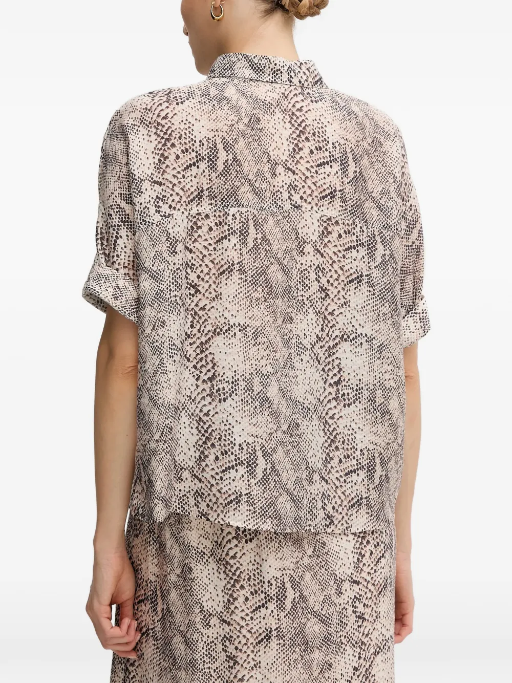  Marc Aurel Buttoned Patterned Shirt - Neutrals 