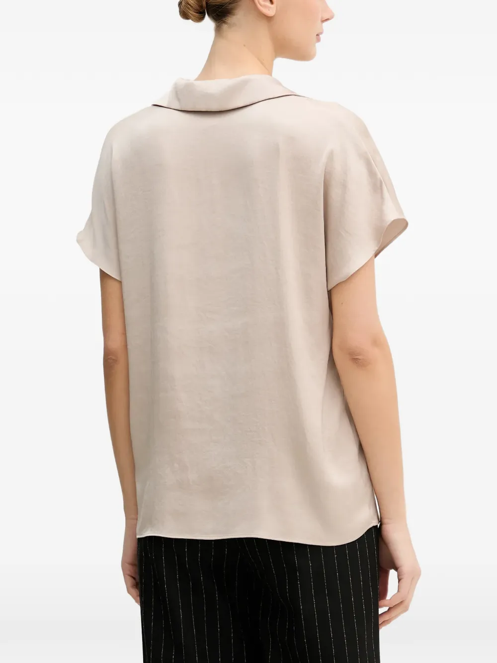  Joseph Ribkoff Collared V-neck Top - Neutrals 