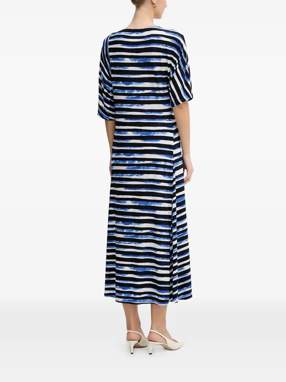  Joseph Ribkoff Striped Midi Dress - White 