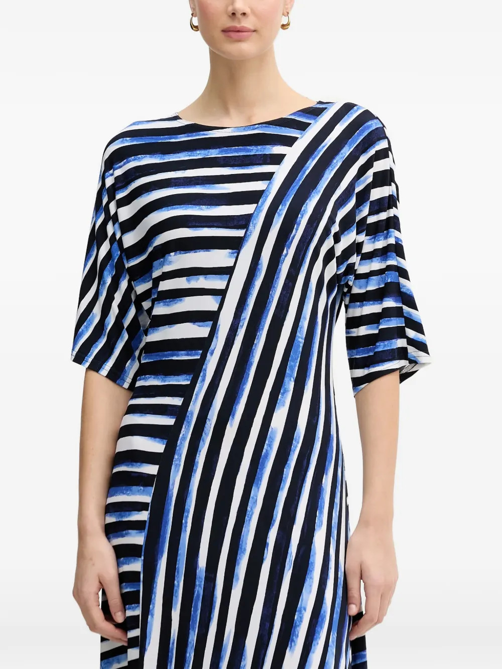 Joseph Ribkoff Gestreepte midi-jurk Wit