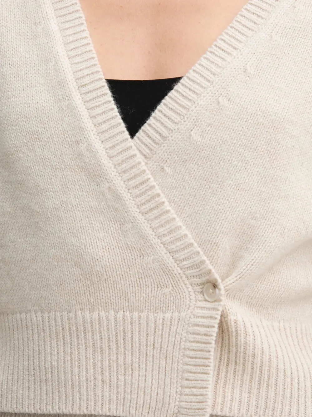 OUI Vest met V-hals Beige