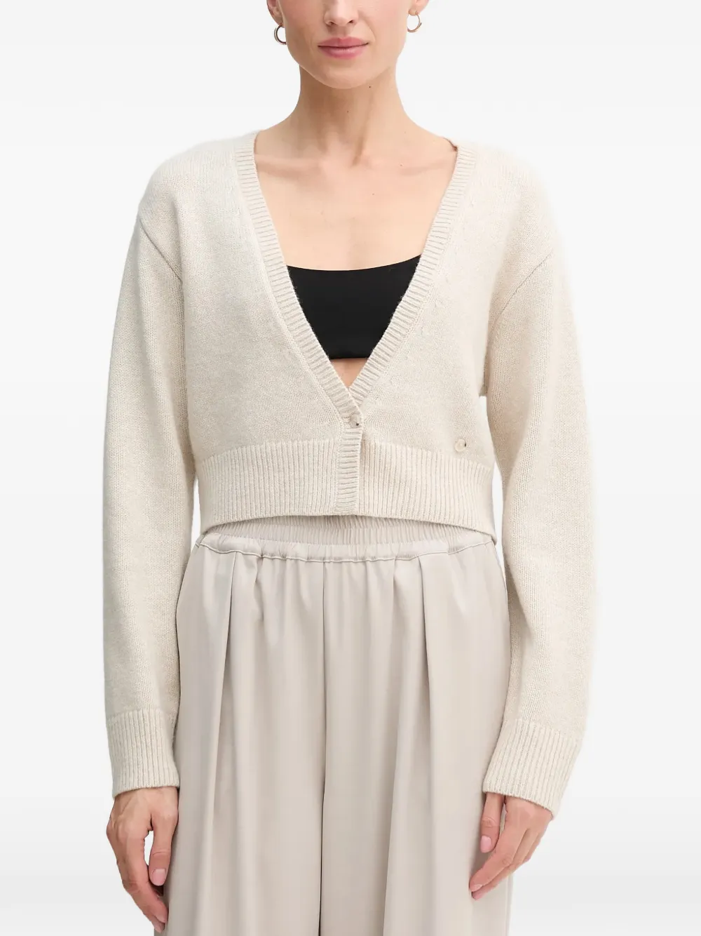 OUI V-neck button cardigan - Toni neutri