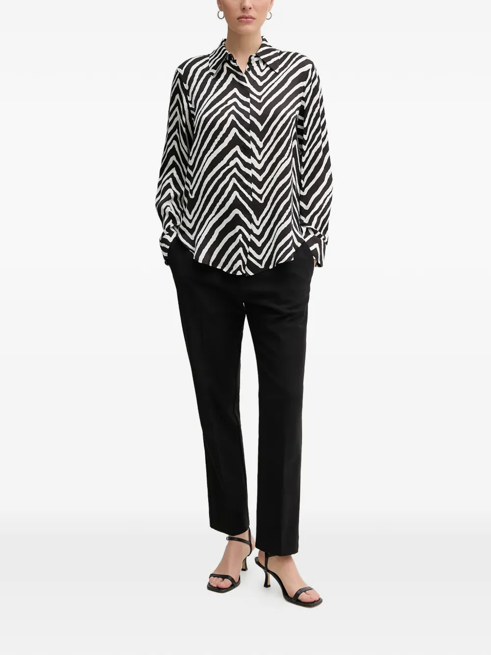  Marc Aurel Zebra-print Shirt - Black 
