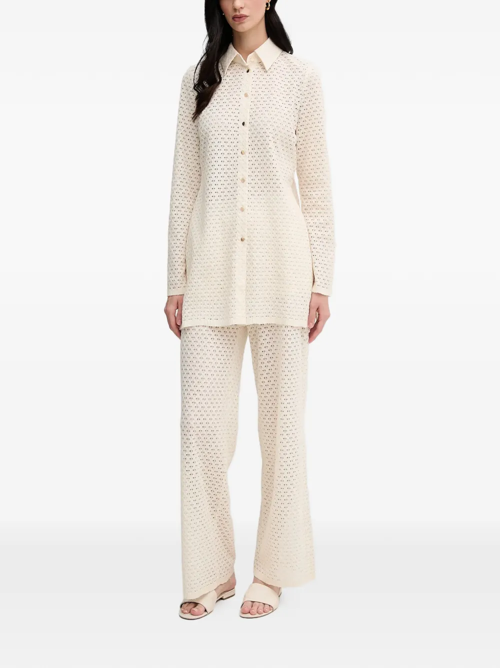  Marc Aurel Pierced Button Shirt - Neutrals 