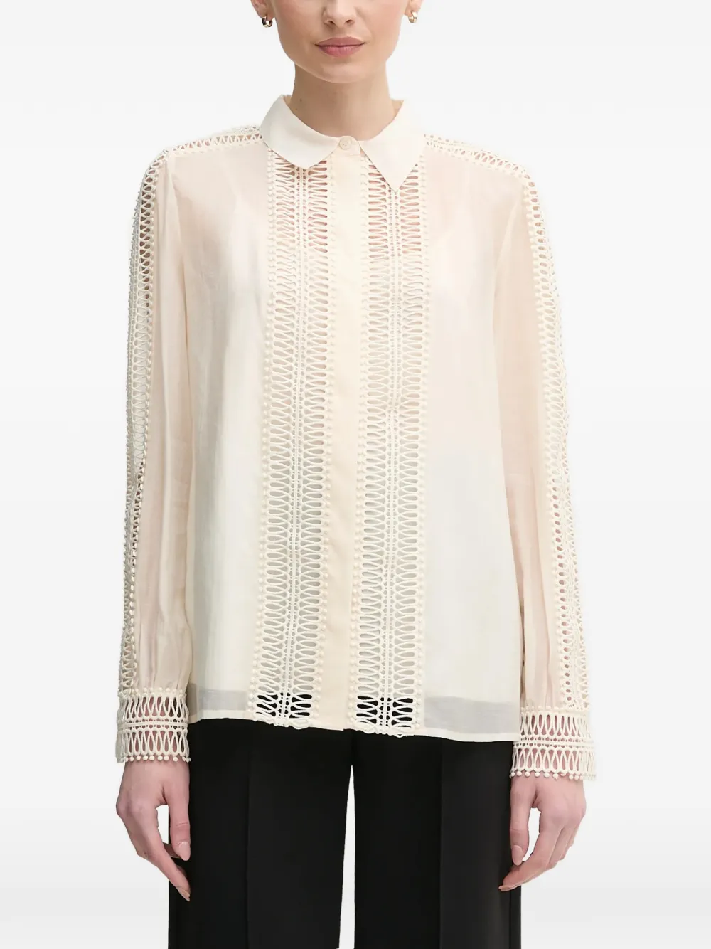 Marc Aurel laddered shirt - Neutrals