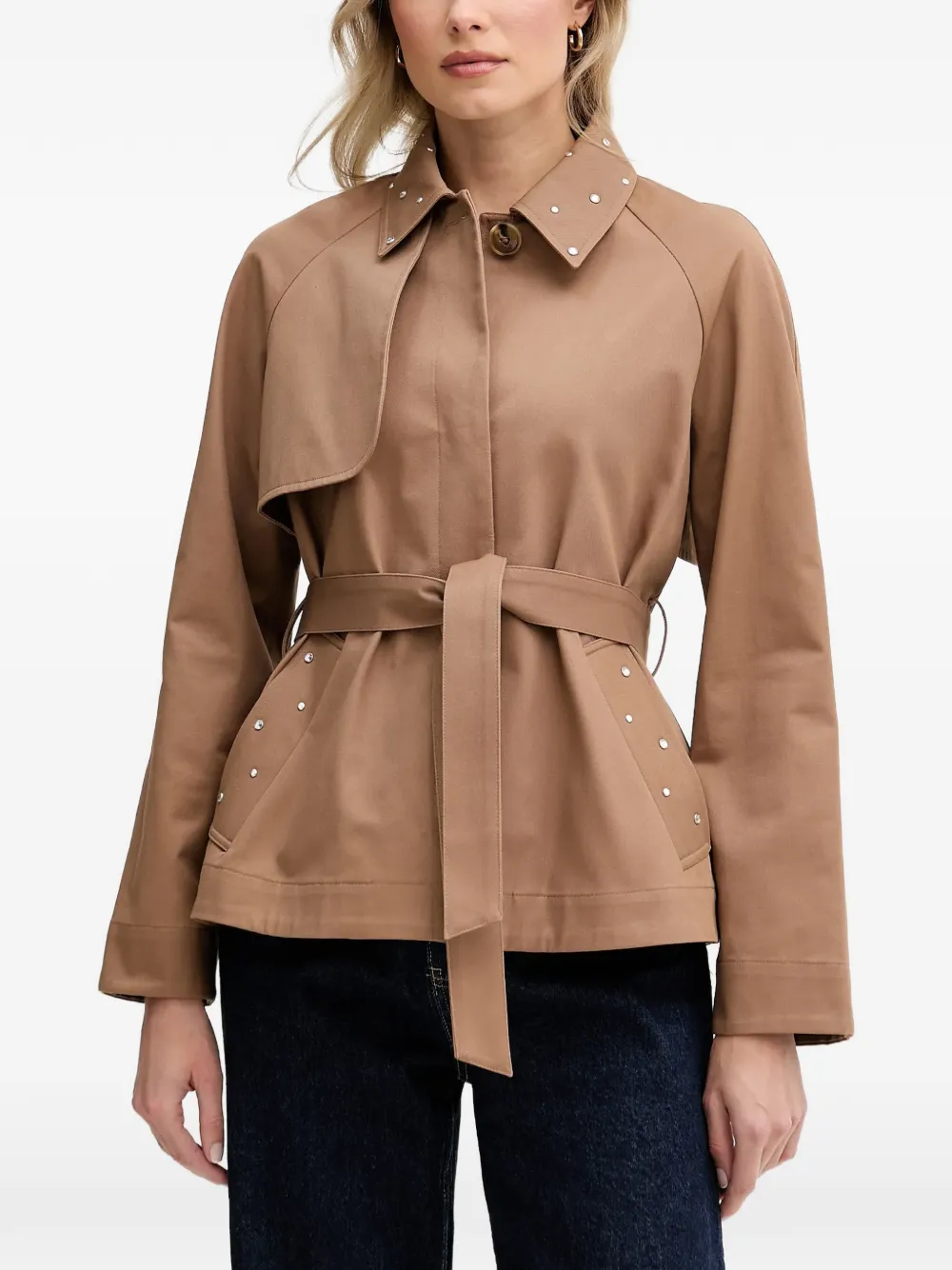 Joseph Ribkoff Verfraaid jack met ceintuur Beige