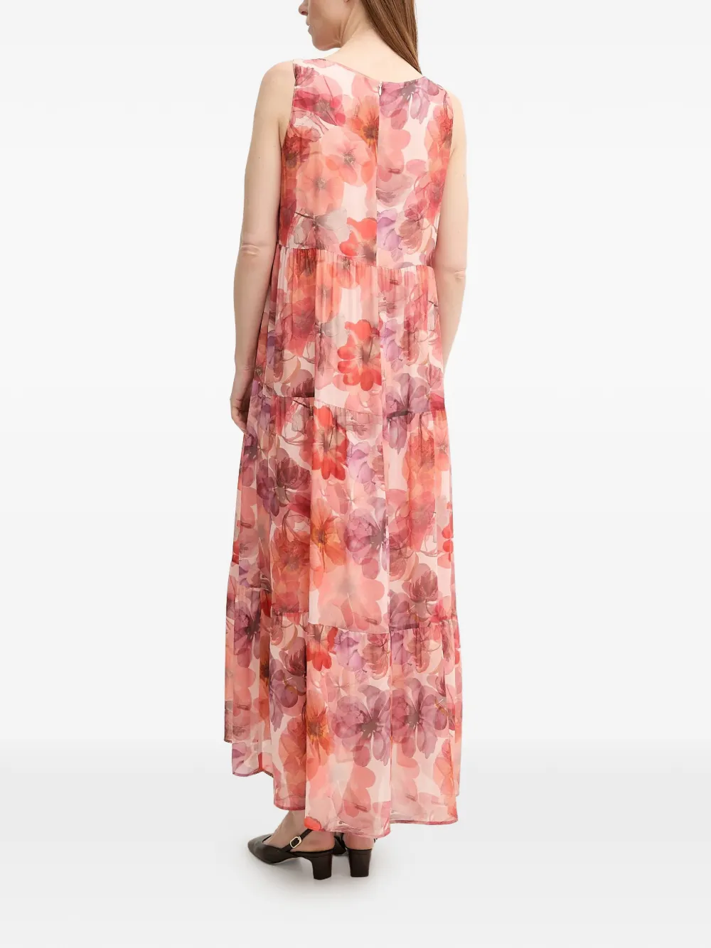  Marc Aurel Floral Tiered Maxi Dress - Pink 