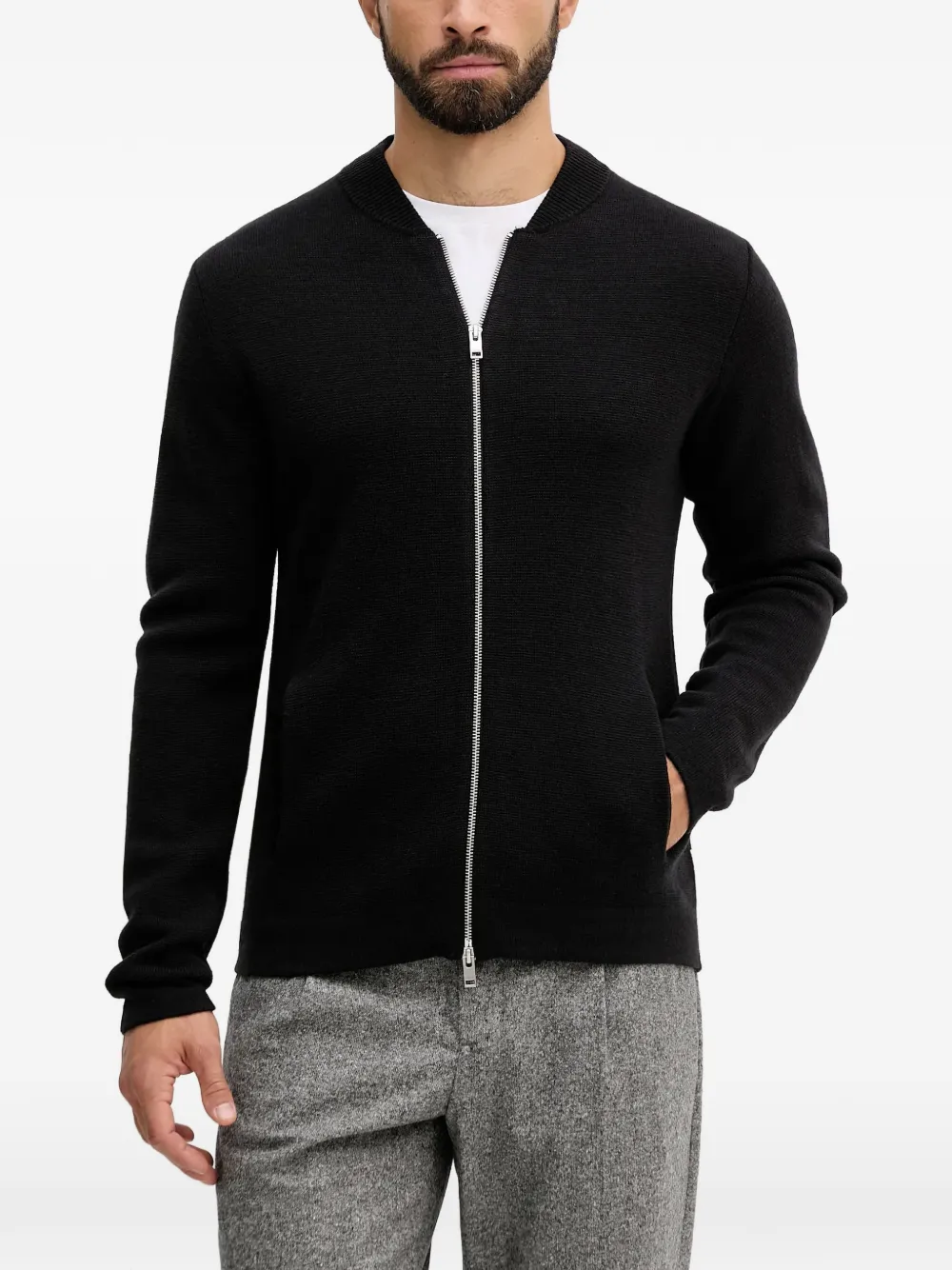Lindberg zip cardigan - Nero