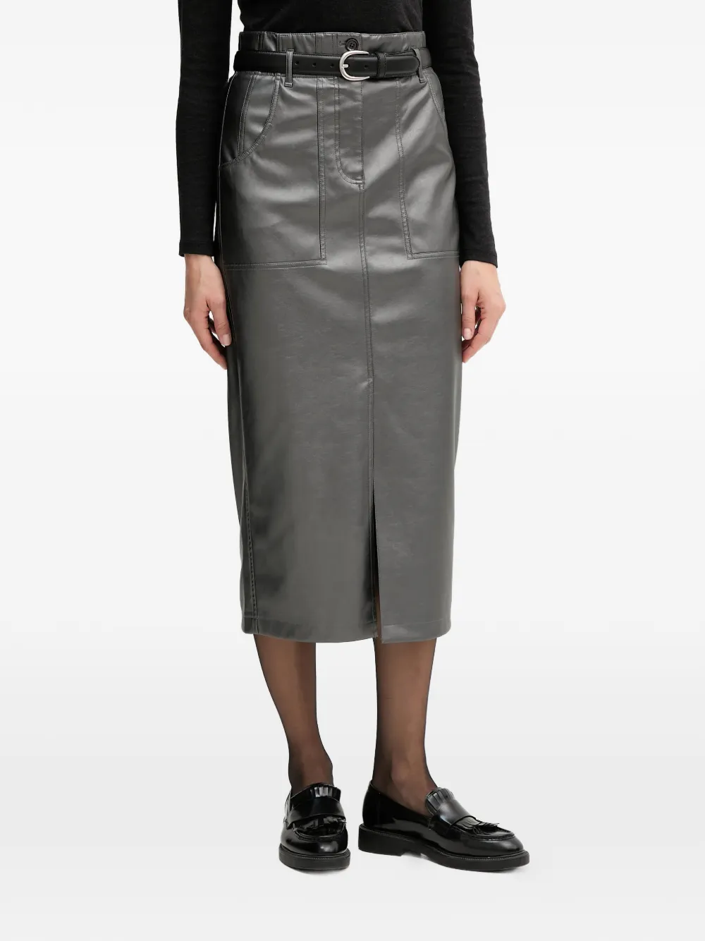 Marc Aurel pocket midi skirt - Grigio