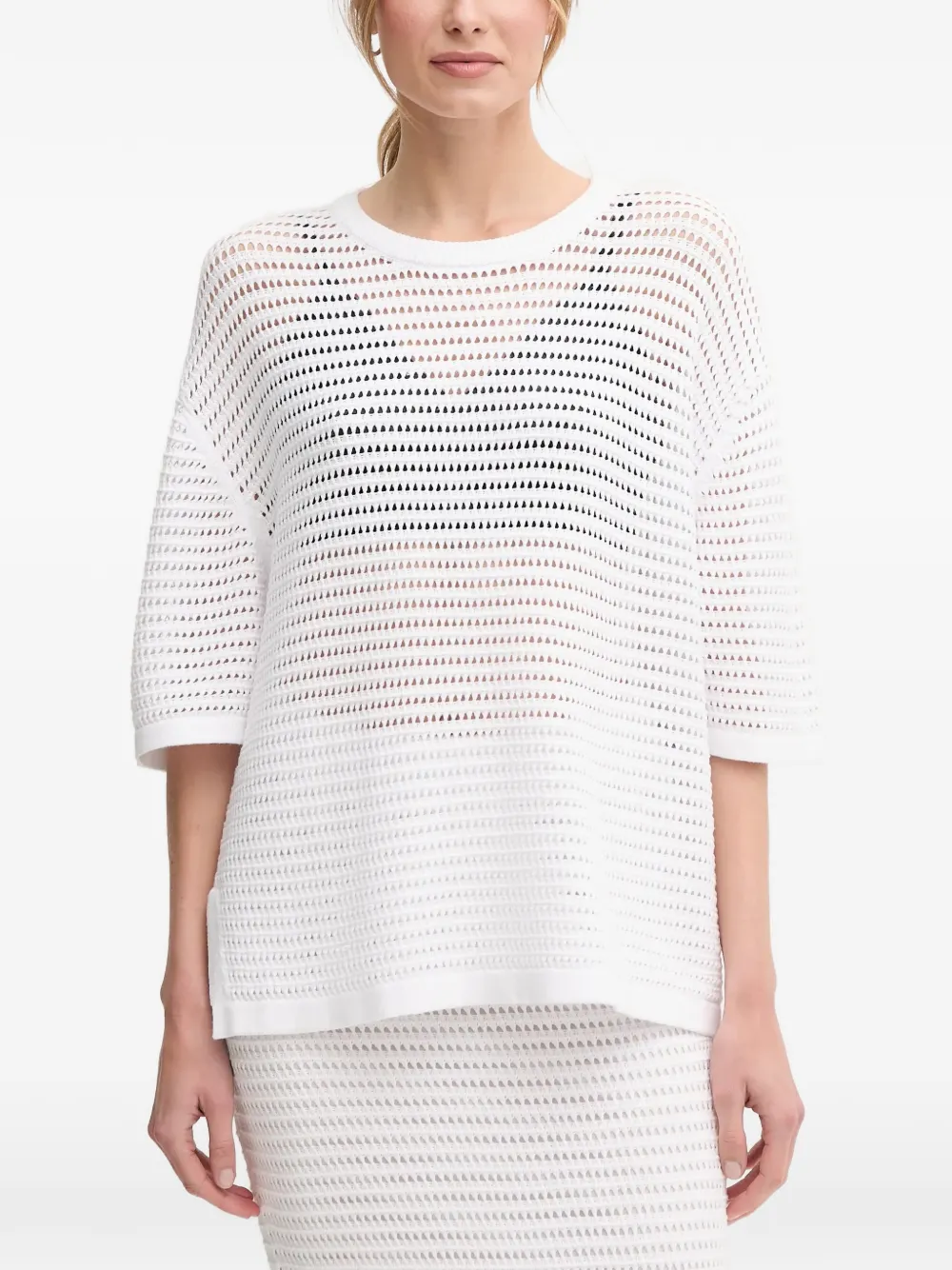 Marc Aurel open-knit T-shirt - Bianco