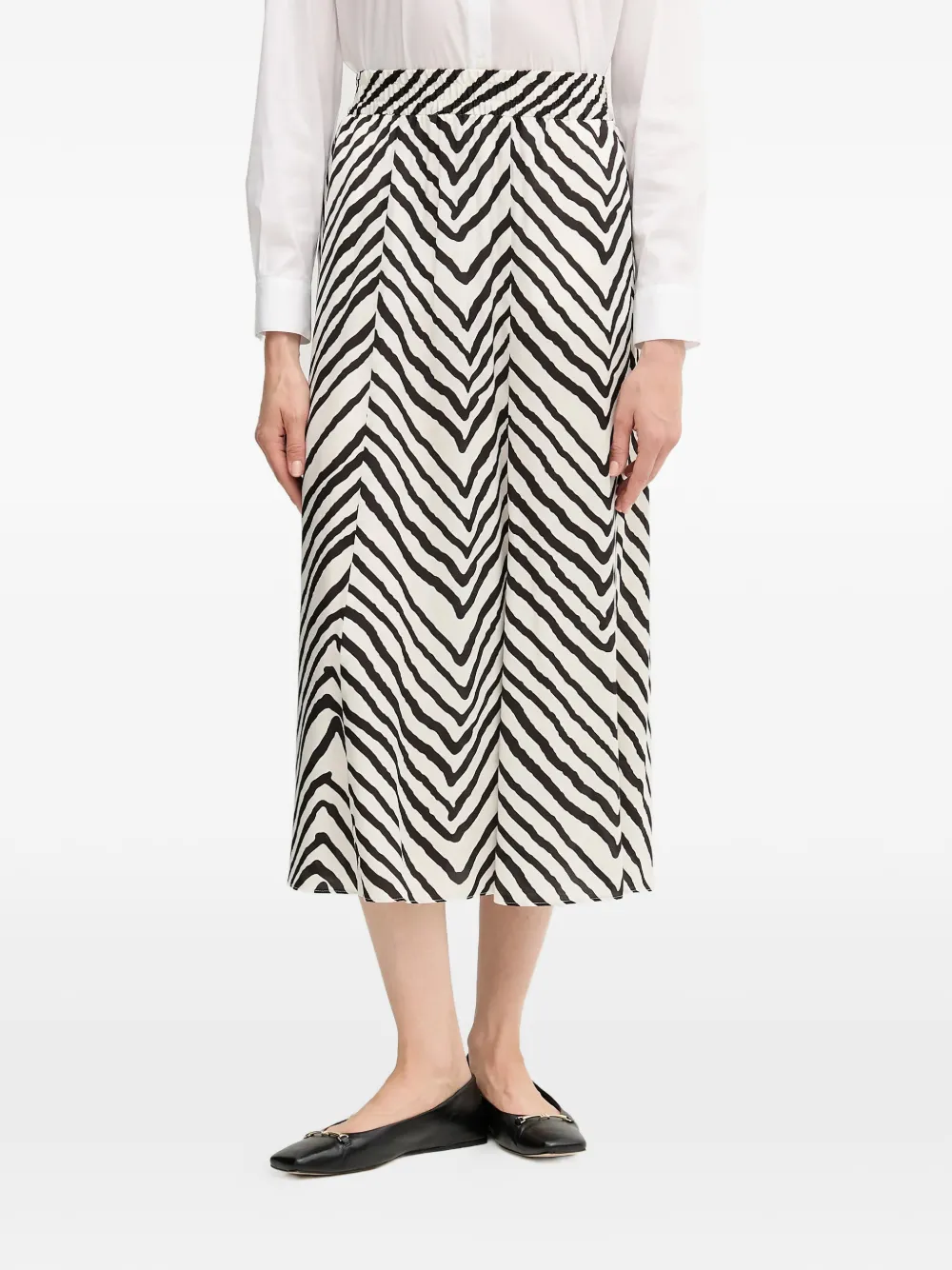Marc Aurel chevron mid skirt - Bianco