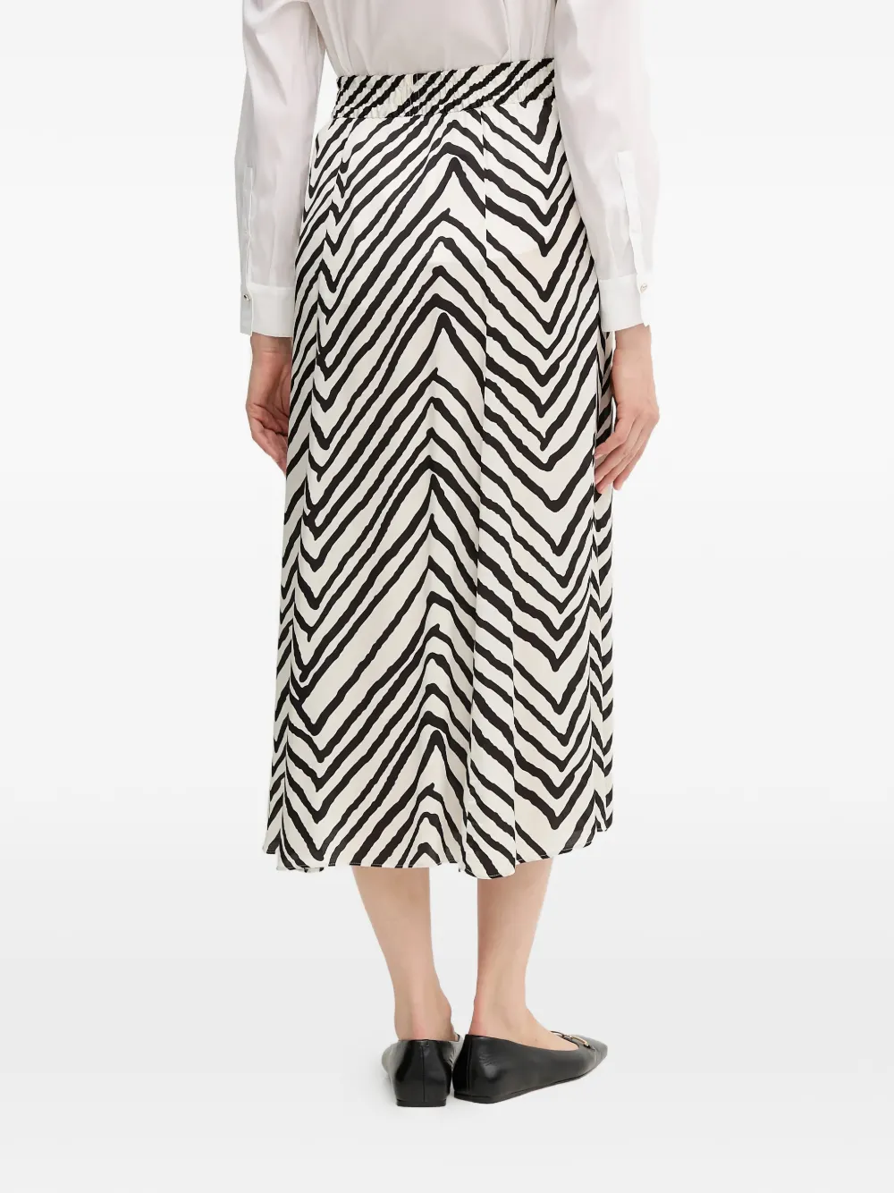  Marc Aurel Chevron Mid Skirt - White 