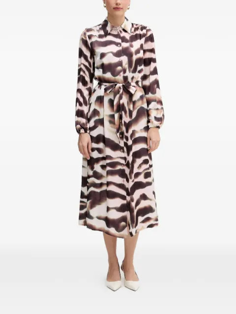 Marc Aurel tie dye belted midi dress
