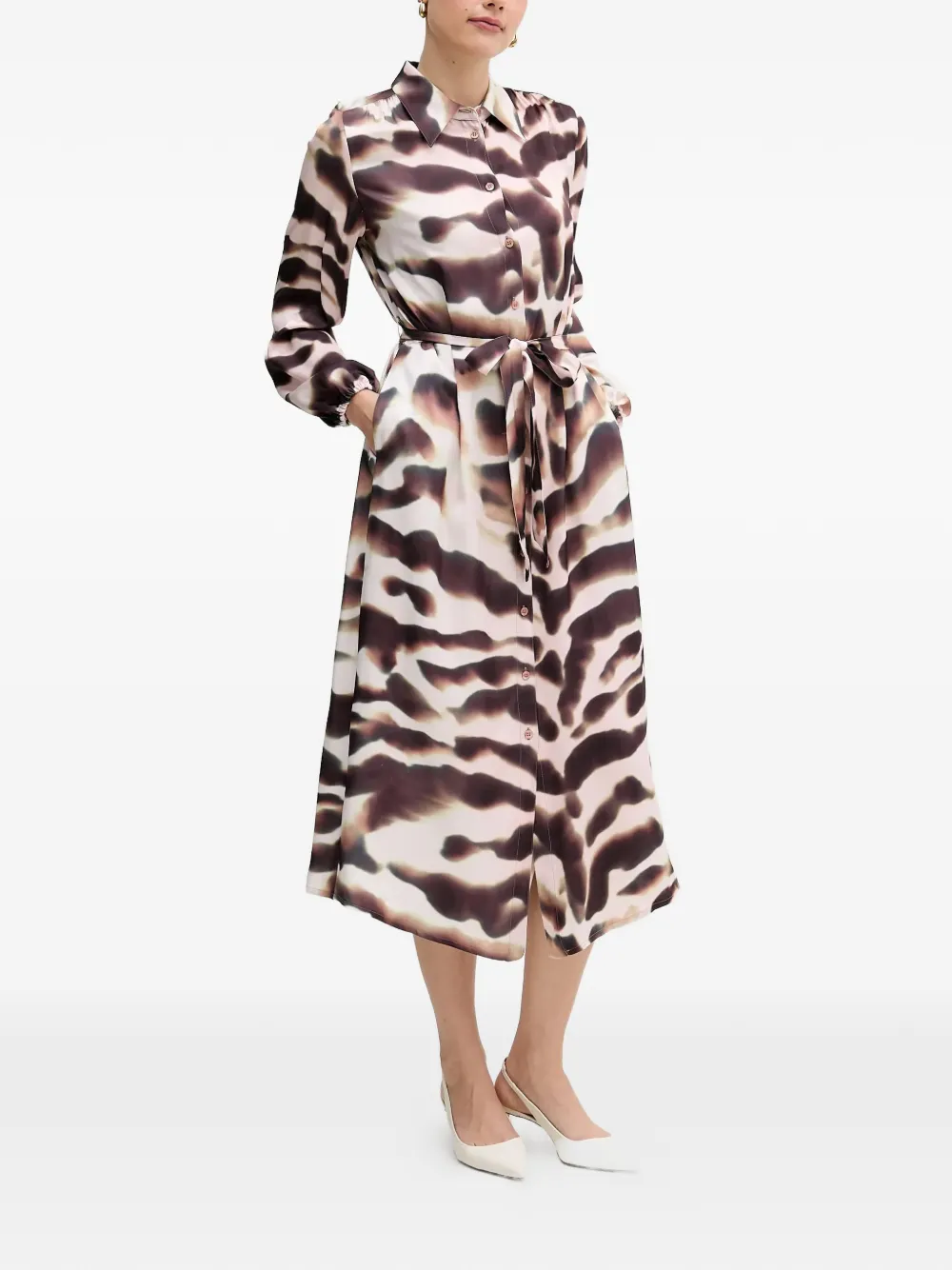 Tie Dye Belted Midi Dress