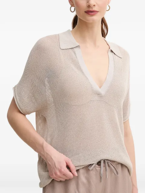 Marc Aurel mesh V-neck T-shirt