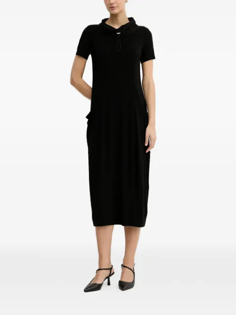 Joseph Ribkoff short-sleeve cowl-neck midi dress
