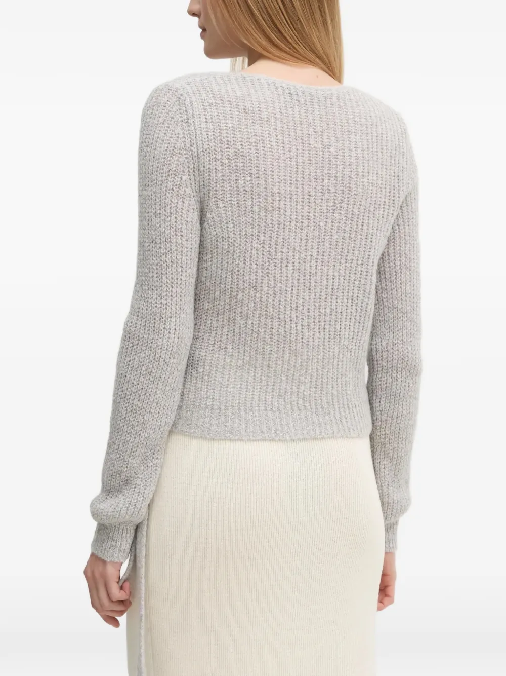  Oui Pull à Taille Nouée - Gris 