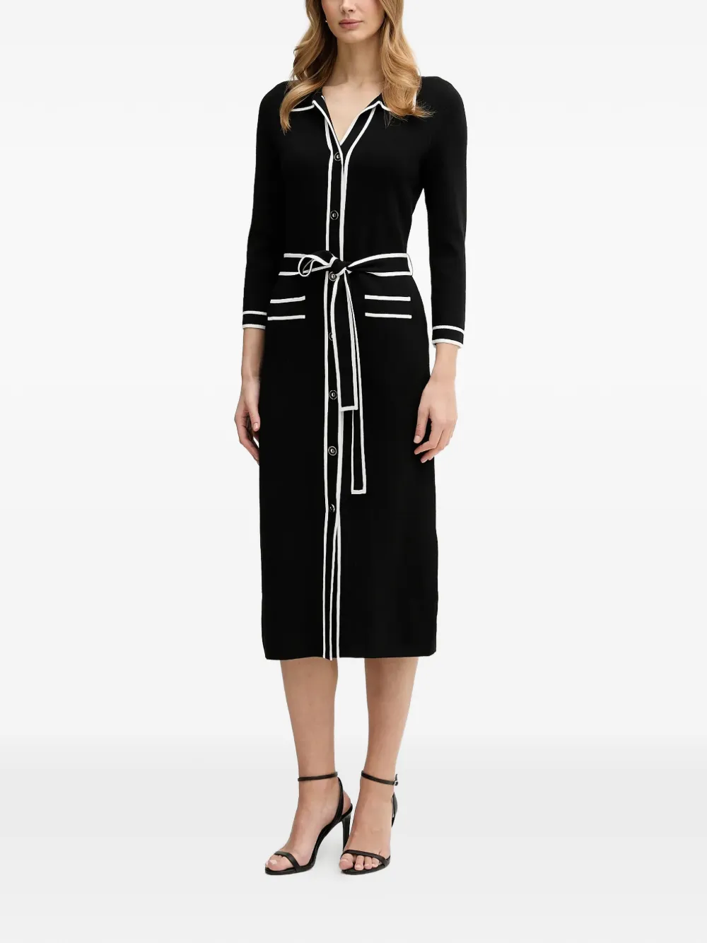 Joseph Ribkoff buttoned belted midi dress - Schwarz