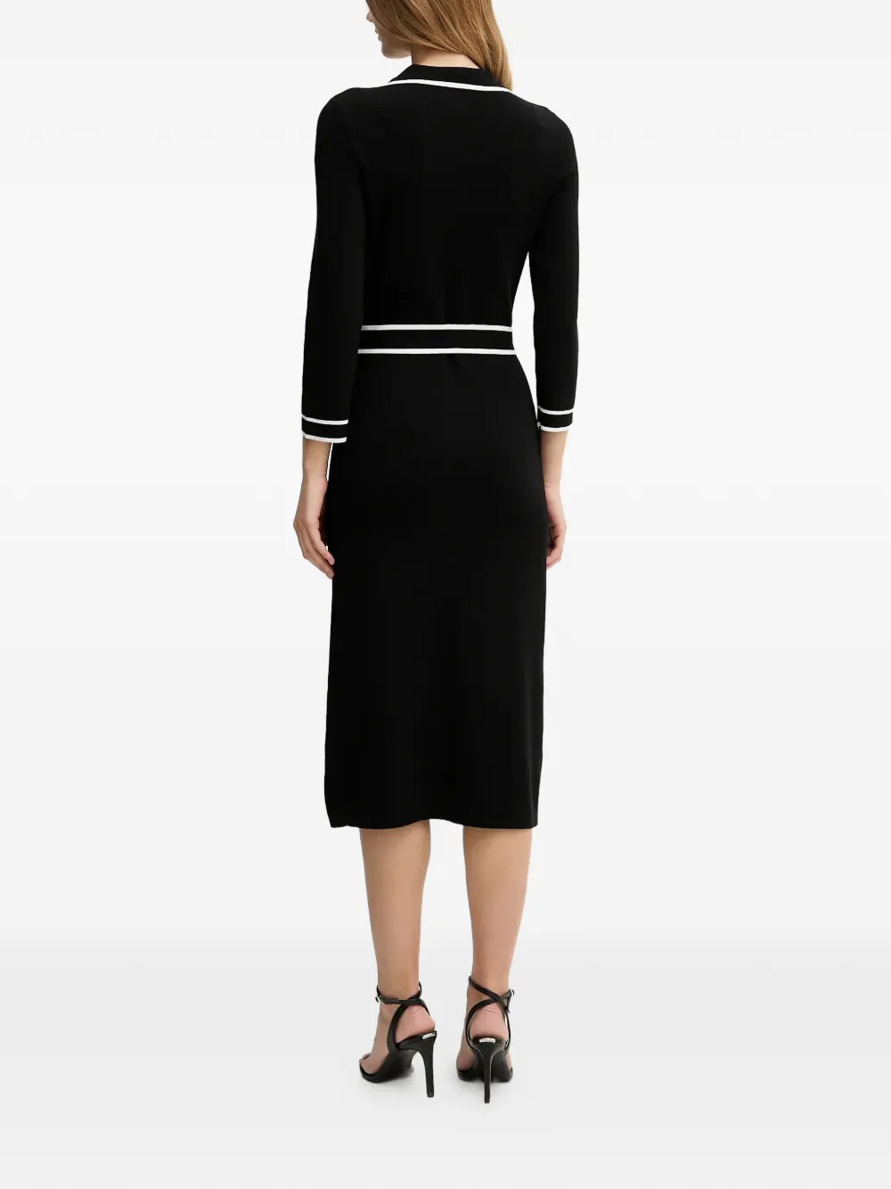  Joseph Ribkoff Buttoned Belted Midi Dress - Black 