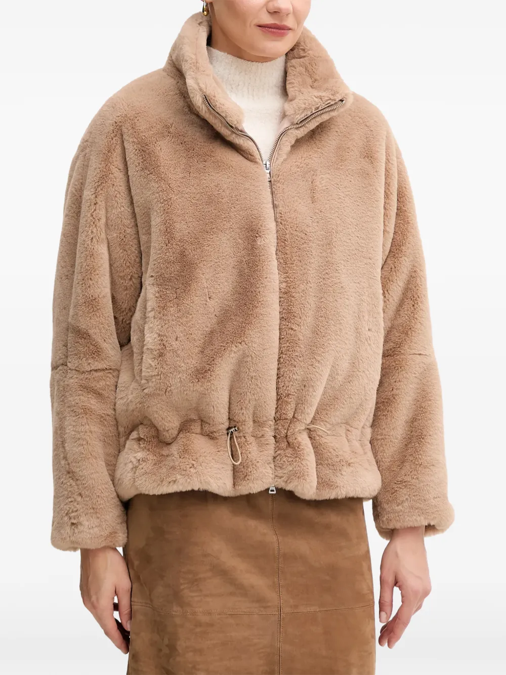 Marc Aurel zip faux-fur jacket - Toni neutri