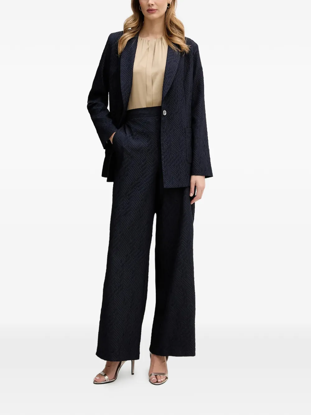  Joseph Ribkoff Textured Wide-leg Trousers - Blue 