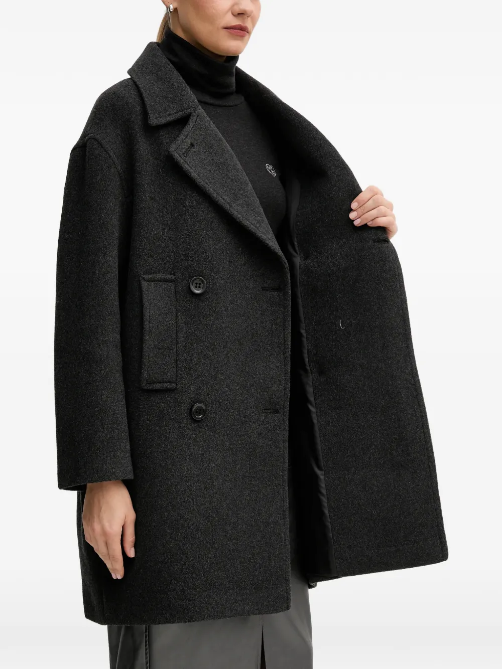 Pocket Double-Breasted Coat