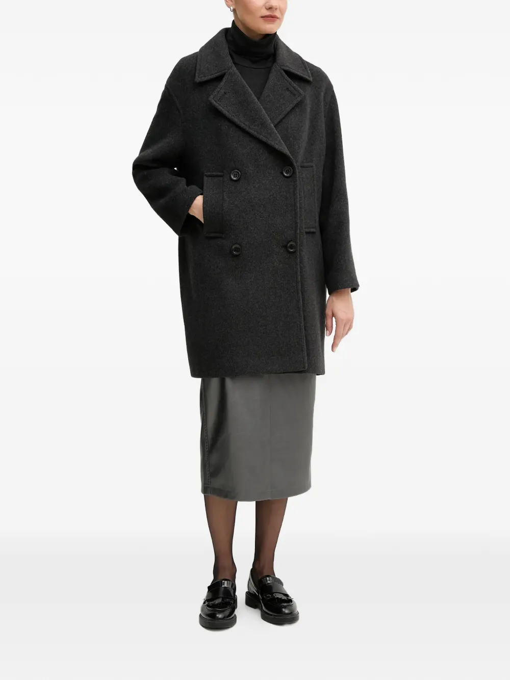 Pocket Double-Breasted Coat