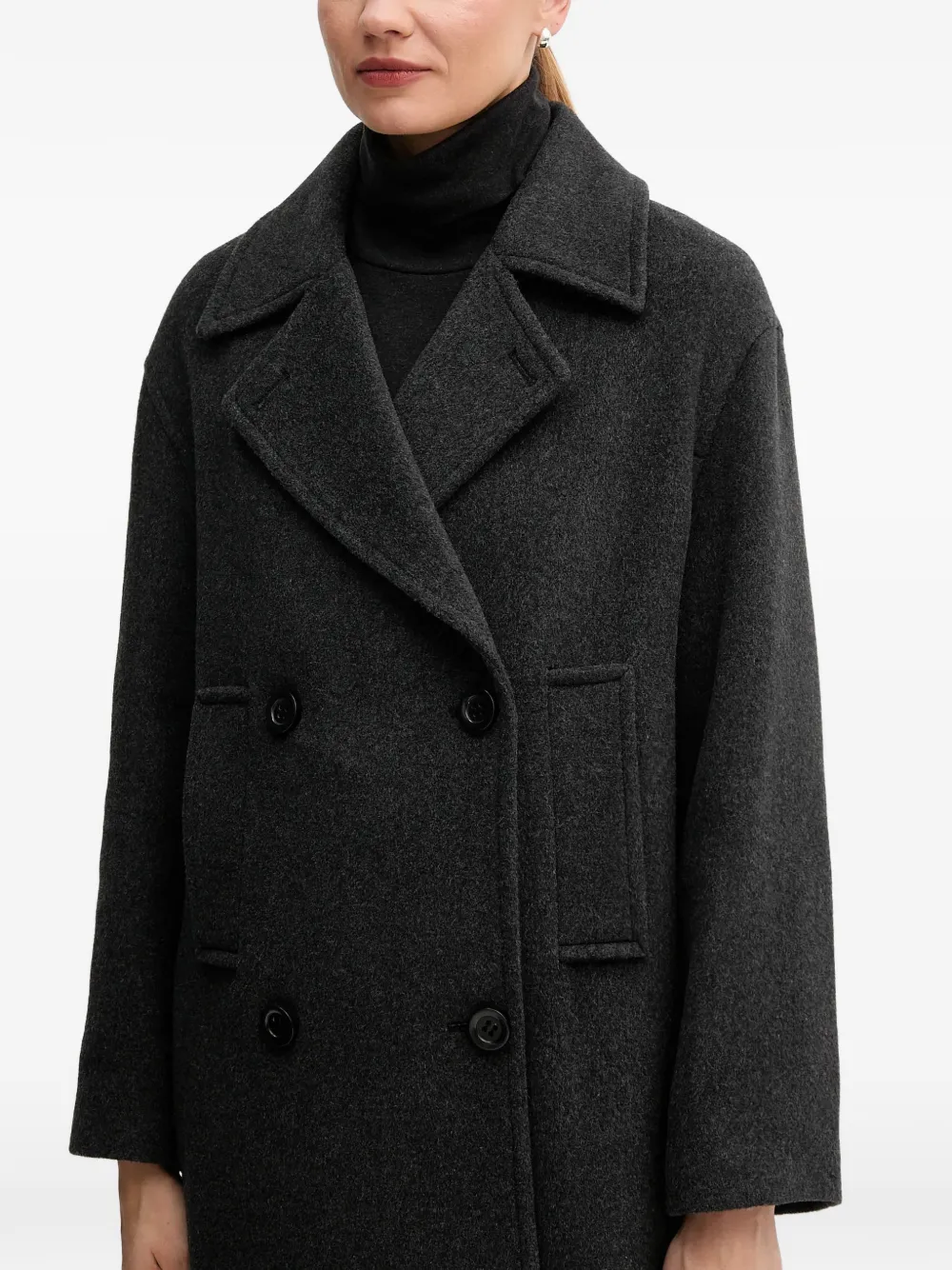 Pocket Double-Breasted Coat