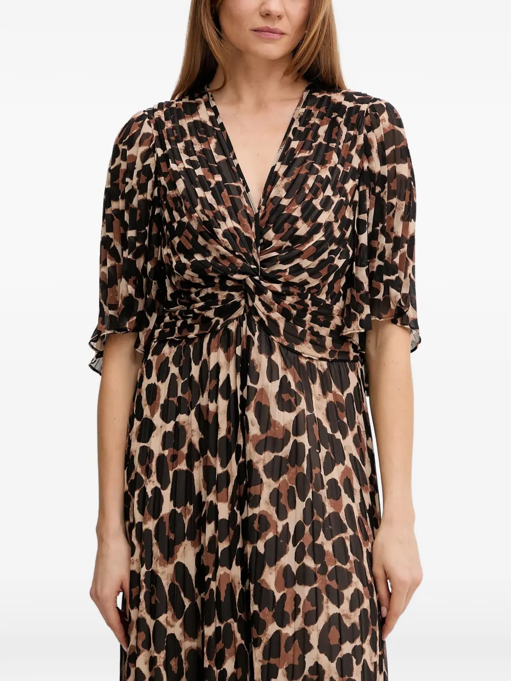 Joseph Ribkoff Gedraaide jurk met dierenprint Beige